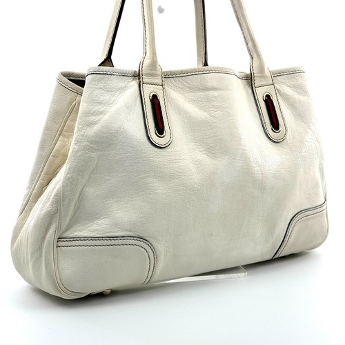 GUCCI Shoulder Bag Purse Sherry Line Princy Leather White Auth - Picture 4 of 24