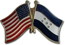 USA American Honduras Friendship Flag Bike Motorcycle Hat Cap lapel Pin 