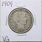 1909 50C Barber Liberty Half Dollar in VG Condition #3150