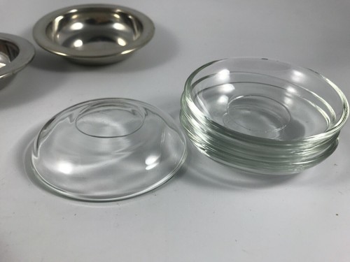 Vtg 24K ELECTRO G/P - Set of 4 ROUND Individual BUTTER PATS with GLASS LINERS - Picture 5 of 9