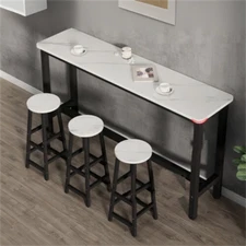 Extra Long Kitchen Bar Table Rectangular Coffee Table Metal Marble Console Table