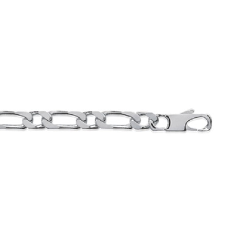 Chaîne En Argent Massif 925 – Maille Figaro 6 Mm – Longueur 55 Cm – Pour Homme – Neuf Avec étiquettes