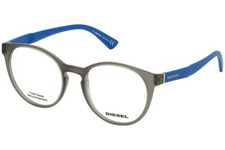 Diesel DL 5367 020 Matte Gray Round Plastic Optical Eyeglasses Frame 51-18-150