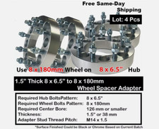 4pc 1.5thick 8x6.5 To 8x180 Wheel Adapter Spacer Ford Wheel On Chevy 8lug Truck