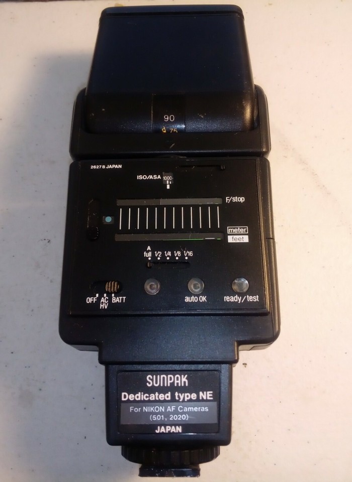 Flash Sunpak Auto 24DX Thyristor Pour Appareil Photo Nikon, état Satisfaisant