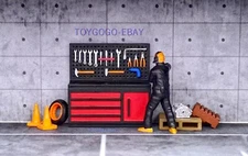 miniture 1/64 Automobile maintenance workshop Lift Car Scene Repair Factory Tool