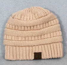 CC Cable Knit Beanie Light Blush Pink Winter Hat One Size Boutique Exclusives