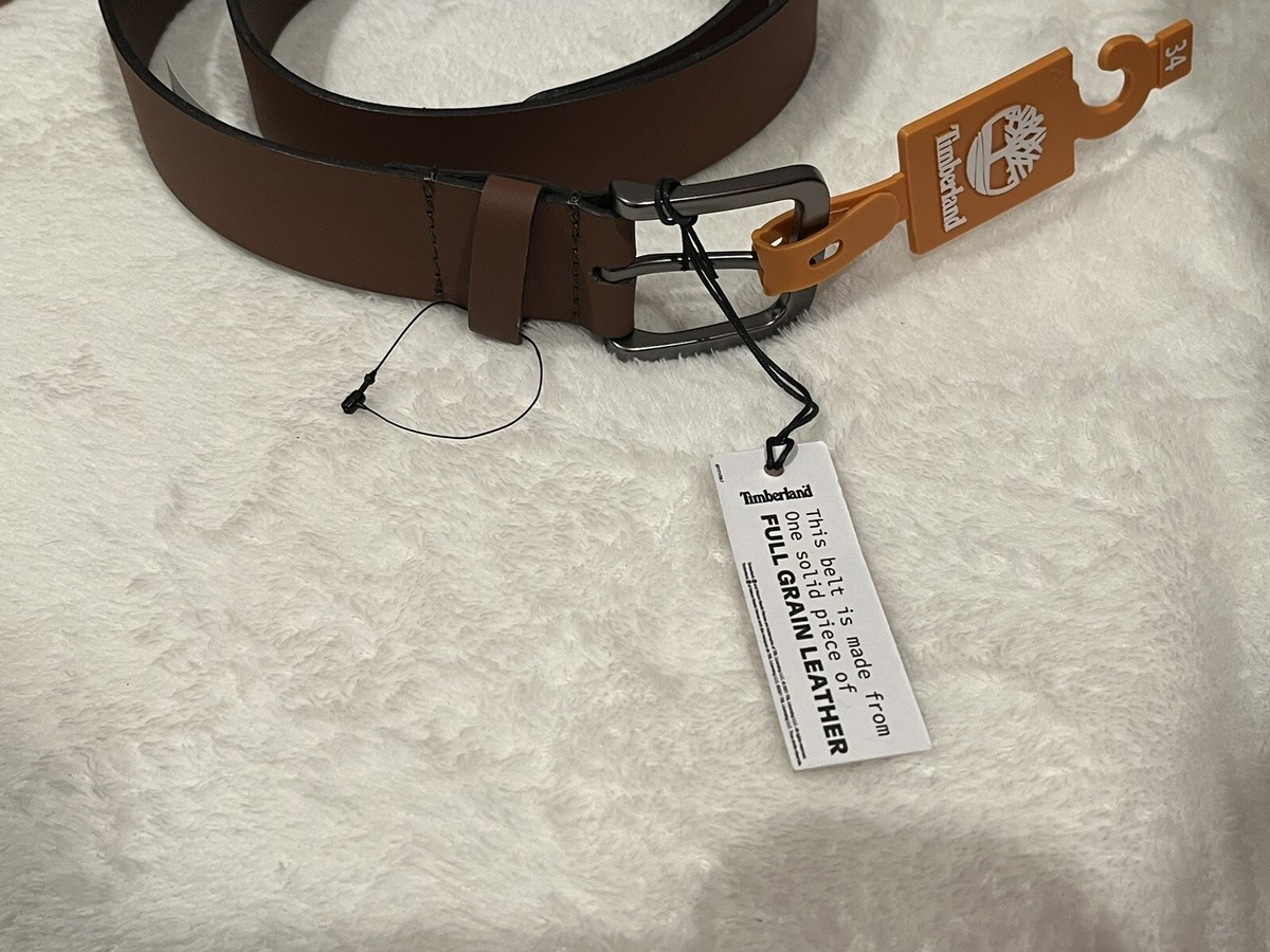 NWT Men's Timberland Brown Leather Belt (34) BD5453/01 | eBay