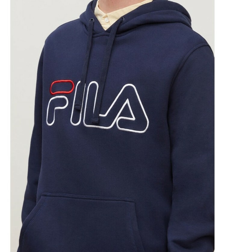 Felpa con cappuccio pullover uomo blu navy FILA AUTENTICA NUOVA CON ETICHETTE TAGLIA XL