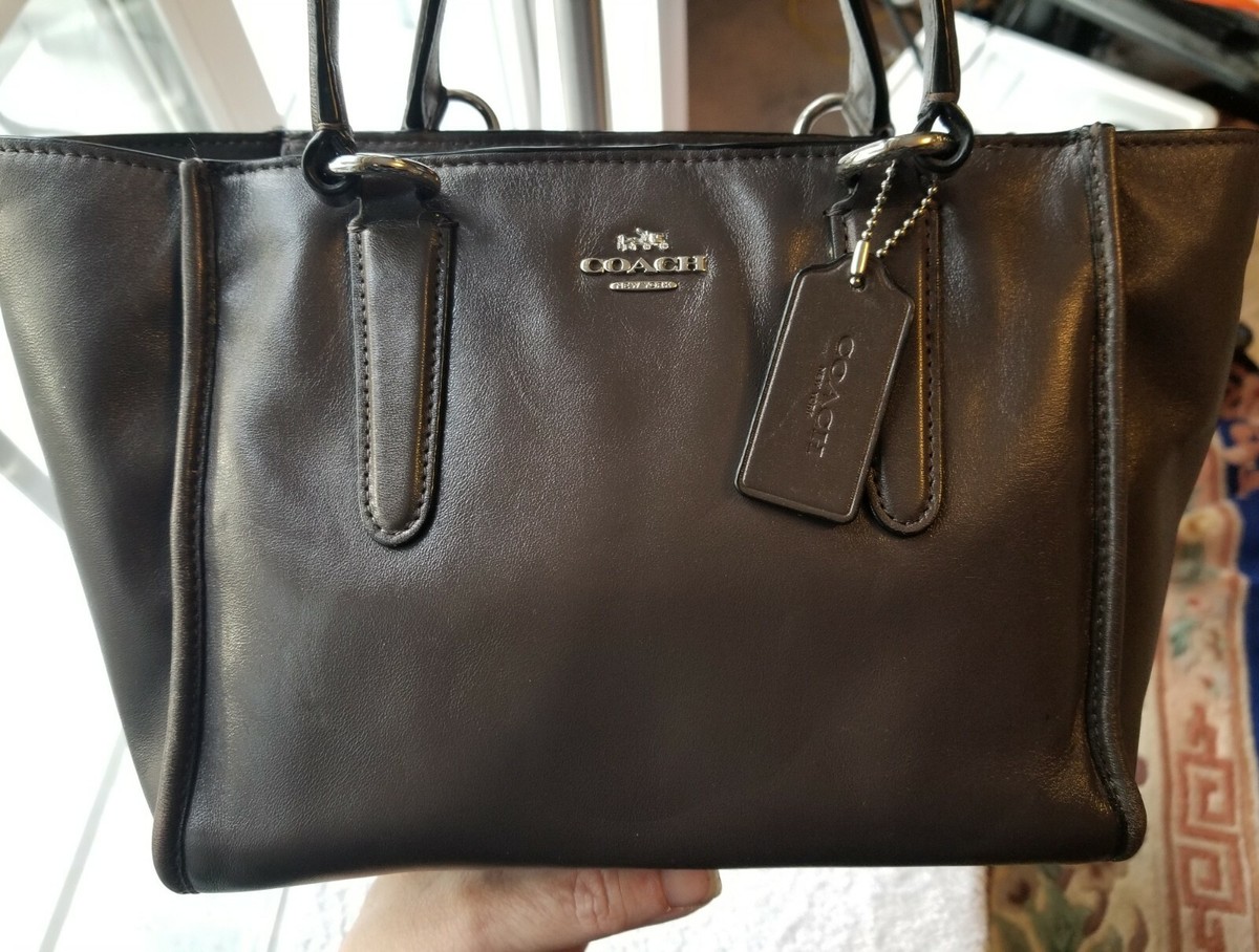 関送込♪COACH☆CROSBY mini carryall in smooth leather 33537 Auth COACH #33537 Crosby Mini Carryall Purse in Smooth Brown