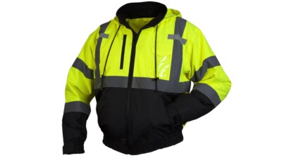 HI VIS INSULATED WATERPROOF HIGH VISIBILITY REFLECTIVE ROAD WORK BOMBER JACKET