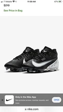 Nike Vapor Edge Elite 360 2 Football Cleats White Black DA5457-001 Sz 10 $210New