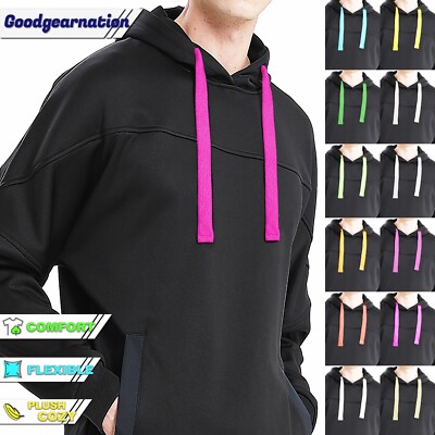 Fleece Hoodie Jumper Pullover Sweatshirt Contrast Drawstring Winter Regular fit