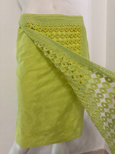 CUSTO BARCELONA Gonna verde decorazione crochet perline Tg S - NUOVO - Imagen 6 de 11