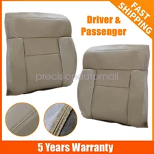 Driver & Passenger Lean Back Leather Seat Cover For 2004 2005 Ford F150 XLT TAN