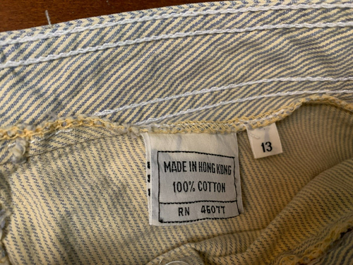 VTG 1970's Rose Hips Women's Carpenter Jeans - 26" Waist, Yellow & Blue Striped - Picture 5 of 8