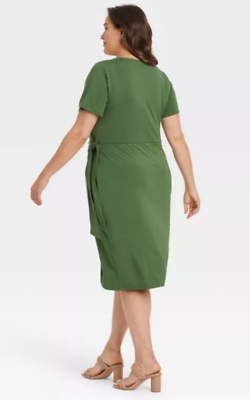 Women's Plus Size Short Sleeve Knit Wrap Dress - Ava & Viv, Green, Size 3X | eBay Women's Plus Size Short Sleeve Knit Wrap Dress - Ava & Viv, Green, Size 3X | eBay