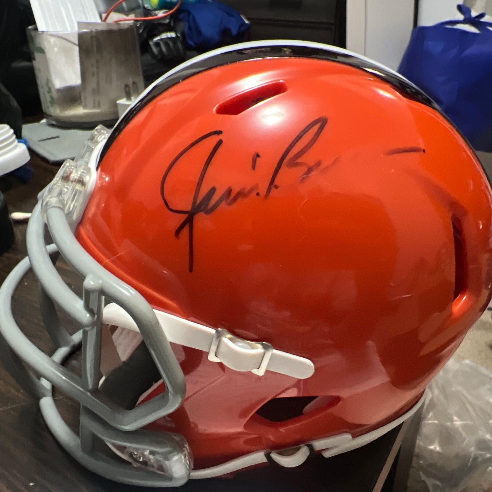 Jim Brown Autographed Signed BROWNS mini helmet Steiner Coa 