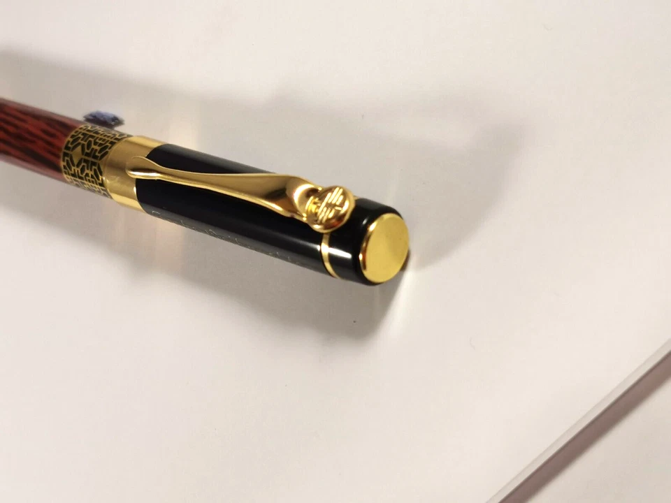 Füllfederhalter Metall mit Holzoptik mit Wunsch Gravur  Schwarz Füller Geschenk - Bild 4 von 4