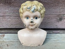 ANTIQUE MINERVA GERMANY 4 METAL TIN DOLL HEAD PART