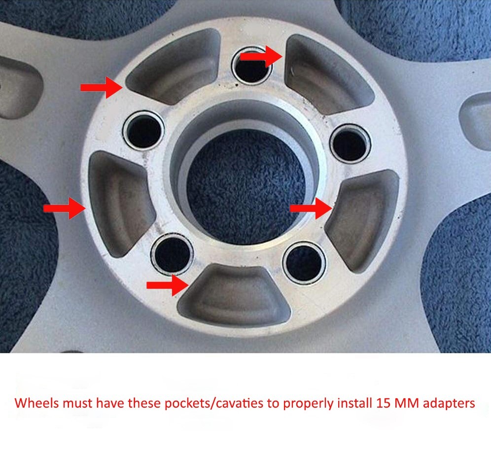 Porsche 5x130MM to 5x112MM 15MM Hub Centric Wheel Adapters +Short