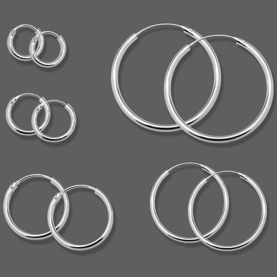 Creolen Creole 925 echt sterling Silber Ohrringe silbern 8 12 16 20 25 40 75 mm