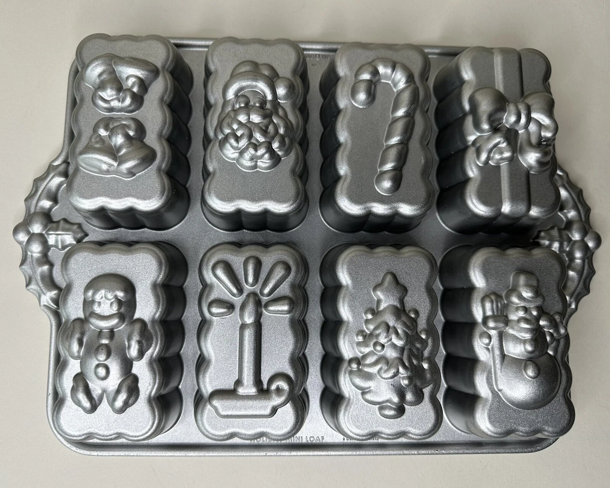 Nordic Ware Holiday Christmas Mini Loaf Baking Pan 8 Designs 4