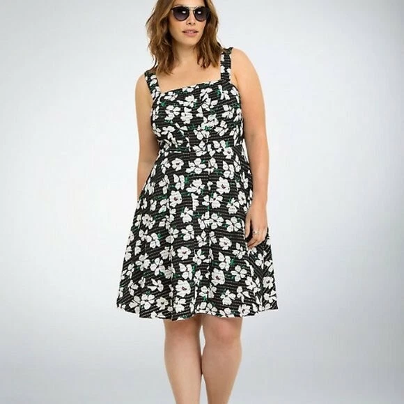 Torrid textured cheap skater dress
