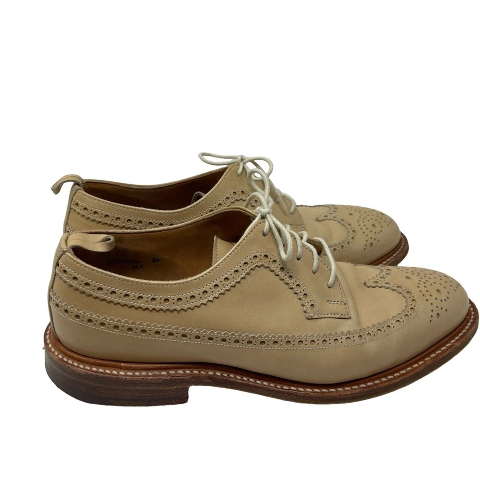 THOM BROWNE Brooks Brothers pile nero Thom sopracciglia beige marrone chiaro con lacci Oxford taglia 8