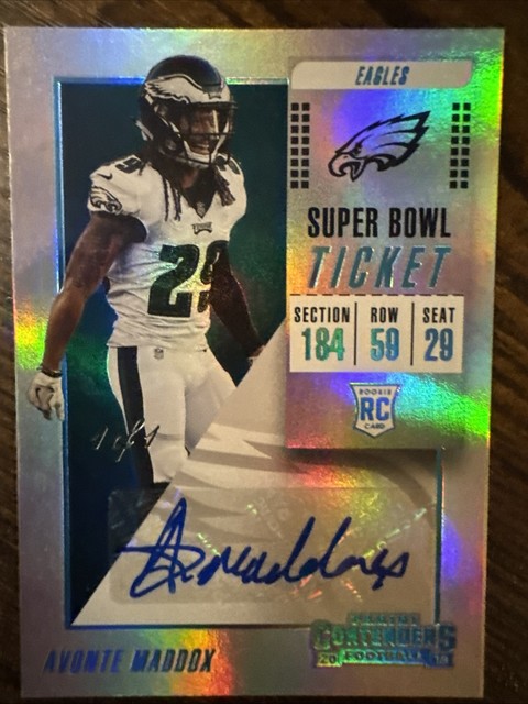 Avonte Maddox 2018 Panini Contenders Super Bowl Ticket RCAuto 1/1