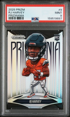 RJ Harvey #9 2025 Panini Prizm Prizmania card