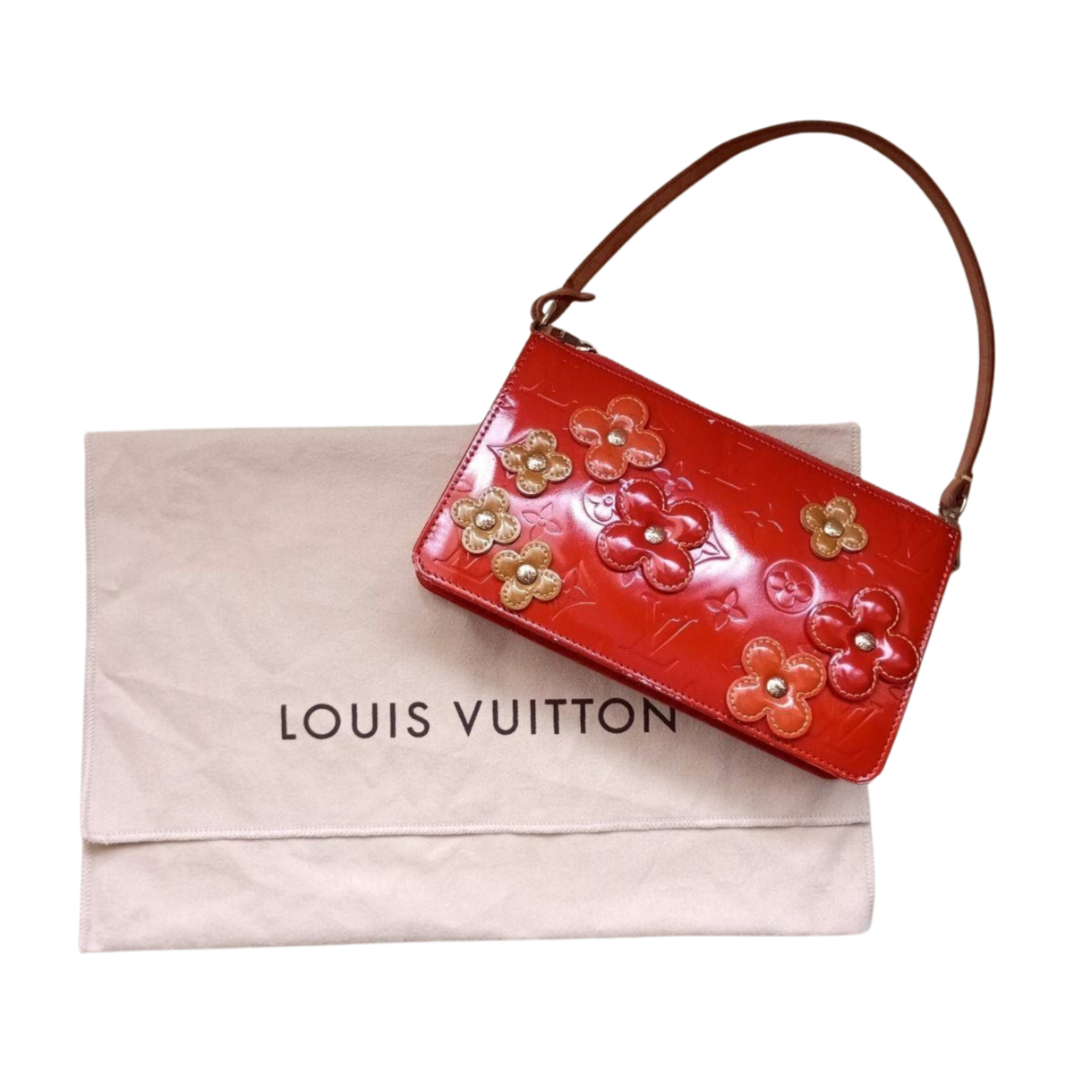 Louis Vuitton Flower Pouch Orange Leather for sale online | eBay