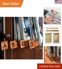 26pcs A-Z Wooden Vinyl Record Dividers - Elegant Organizer for Collections