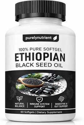 Ethiopian Black Seed Oil Softgels |4.64% Thymoquinone |Gluten-Free, 60 capsules