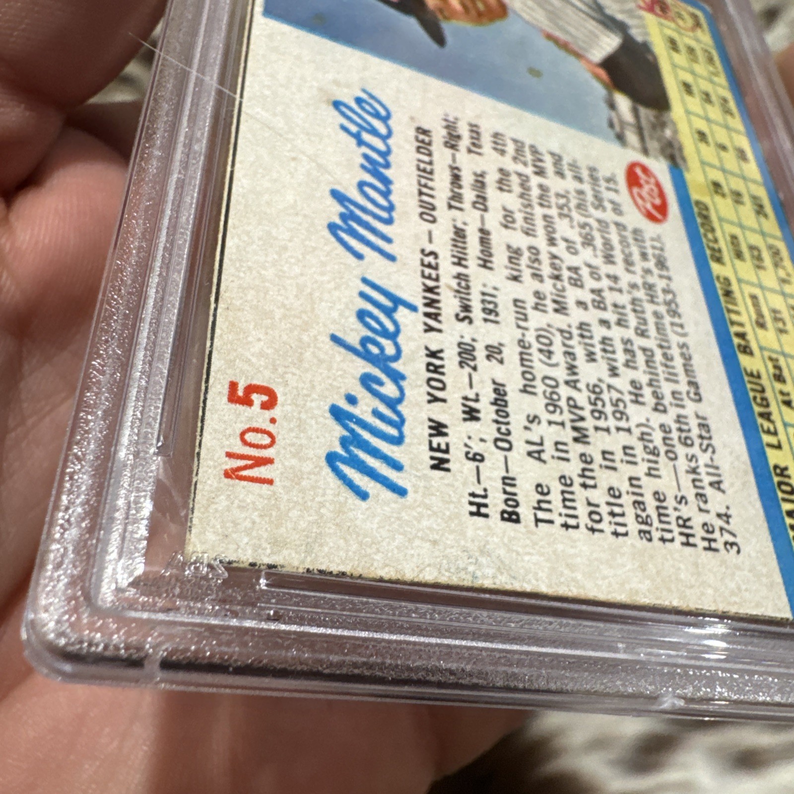 Mickey Mantle Antique Baseball Card PSA1 (MK) Vintage Post 1962 New York Yankees view 21