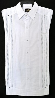 Authentic Men´s Guayabera shirt, made in Yucatan, Mexico. White Long Sleeve XL