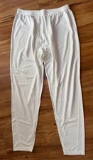 Lands End Men’s 100% Polyester Pants Base Layer Long John’s LRG White NWOT