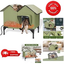 The Best Heated Cat House for Outside in Winter, Elevated Waterproof Cat House
