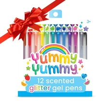 Ooly Scented Yummy Yummy Glitter Gel Pens - 12 Pack, 1.0mm NIB, Scented Ink