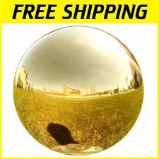 Modern Garden Accent: Shiny Gold Mirror Ball