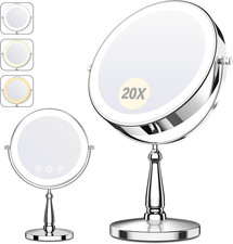 Makeup Mirror with Lights, 20X Magnifying Mirror with Light for Women, 5000 Mah