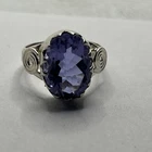 Vintage Sterling Silver Amethyst Ring Size 6 ,925