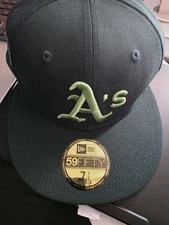 Rare Oakland Athletics A's Hat Fitted Mens 7 1/2 State Fruit Avacado Baseball