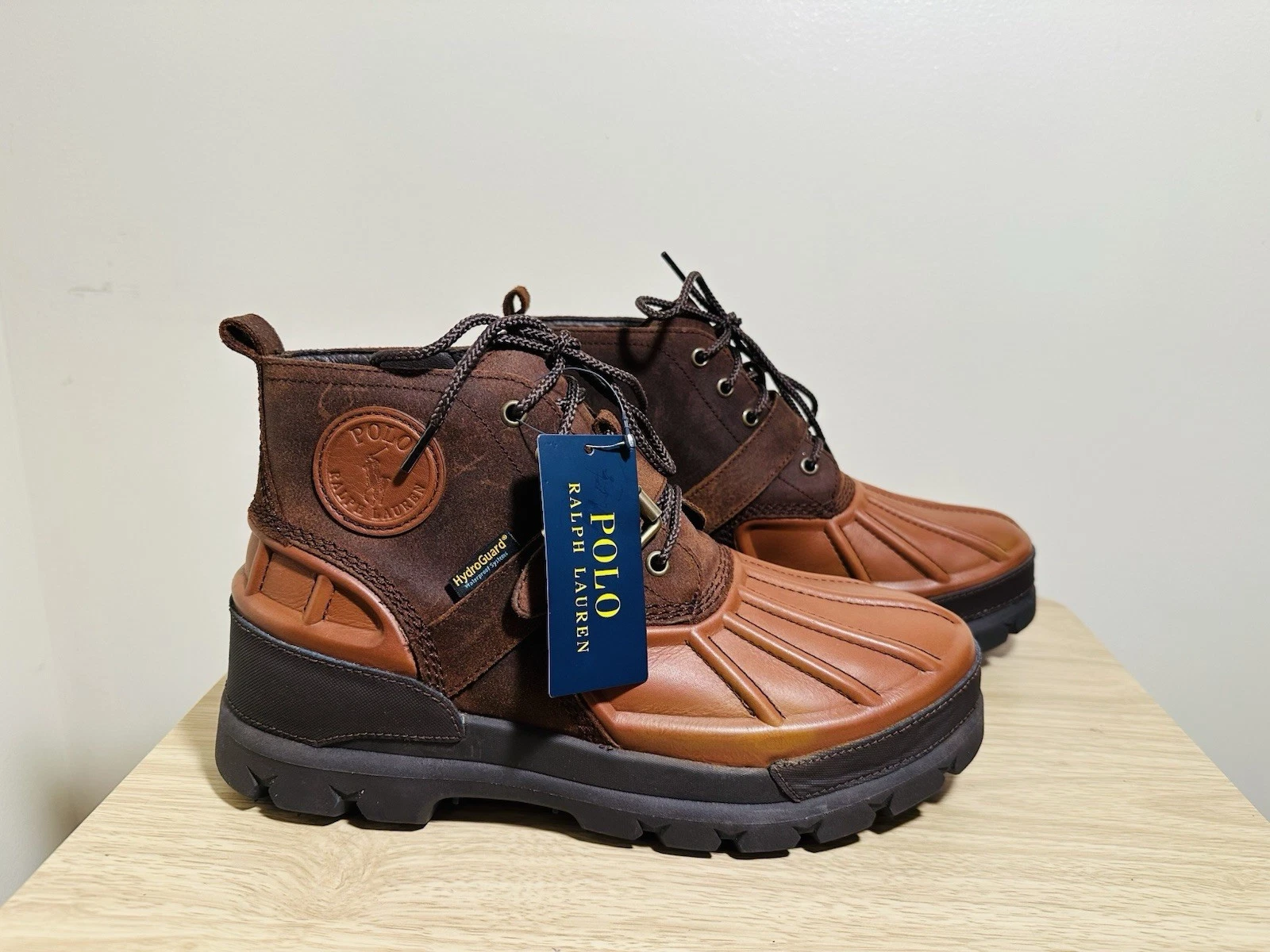 Polo Ralph Lauren Oslo Low buckle waterproof leather boots brown NWOB size 11.5