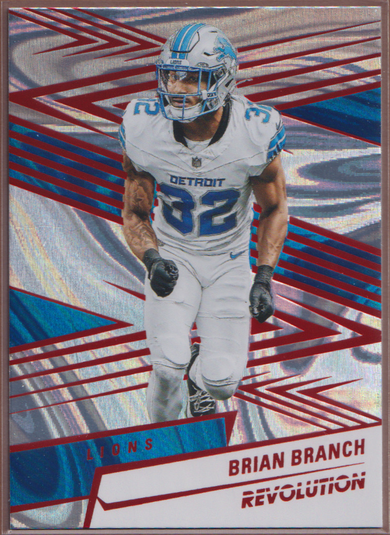 Brian Branch #109 2025 Panini Revolution Red Swirl-Lions-0247