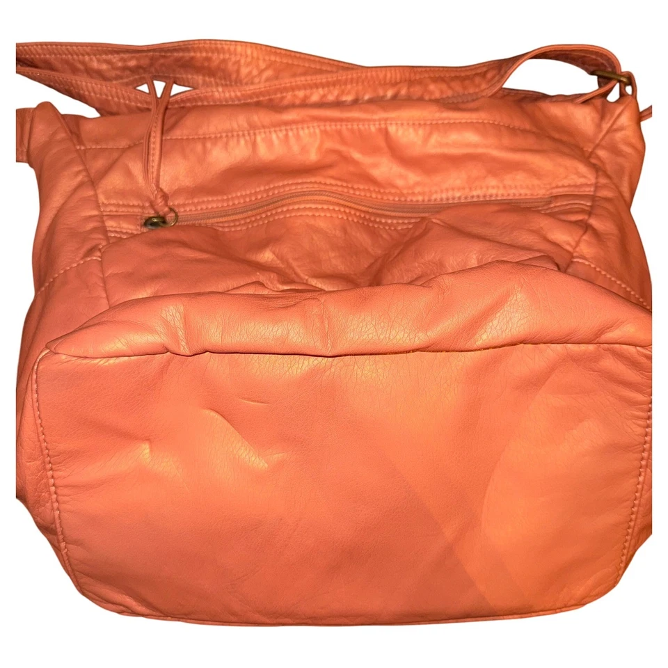 Bolso de Hombro BUENO Coral Rosa Imitación Cuero Bandolera Hobo Cartera Foto 2 de 4