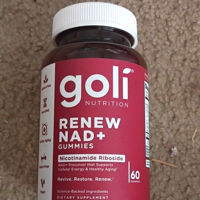 Goli Nutrition Renew NAD+ Nicotinamide Riboside Gummies, 60, Vegan, GF