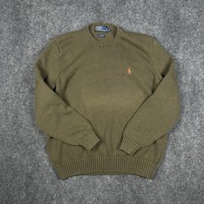 Polo Ralph Lauren Crew Neck Green Men  s XL Cable Knit Vtg Old Money Preppy