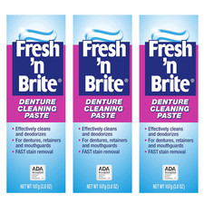 Fresh 'N Brite Denture Cleaning Paste for Dentures, Removable Partial Dentures,