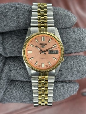 Seiko 5 Snxj Automatic 7009 Pink Dial Mens Wrist Watch | eBay